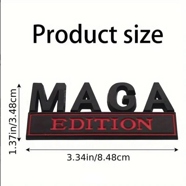 MAGA Special Edition Emblem, Raised 3D Badge Decal Replacement, Car, Truck, SUV, Army Decal Sticker Strong Adhesive Badge Make America Great Again Trump Patriotic Gear - Image 2