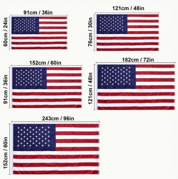 American Flag Premium Embroidered American Flag - *4 sizes available small to large* Heavy-Duty Nylon with Brass Grommets, Fade & UV Resistant, Weatherproof Outdoor USA Banner Red White & Blue, Stars & Stripes MAGA - Image 5