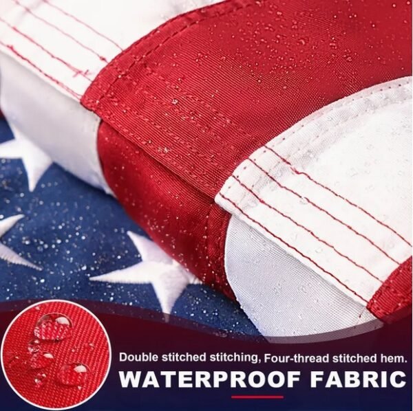 American Flag Premium Embroidered American Flag - *4 sizes available small to large* Heavy-Duty Nylon with Brass Grommets, Fade & UV Resistant, Weatherproof Outdoor USA Banner Red White & Blue, Stars & Stripes MAGA - Image 4