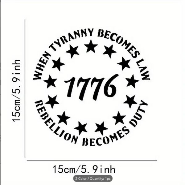 1776 When Tyranny Becomes Law Rebellion Becomes Duty Decal Car Truck Large Window Sticker Declaration of Independence MAGA Trump Make America Great Again Militia Fight - Image 2